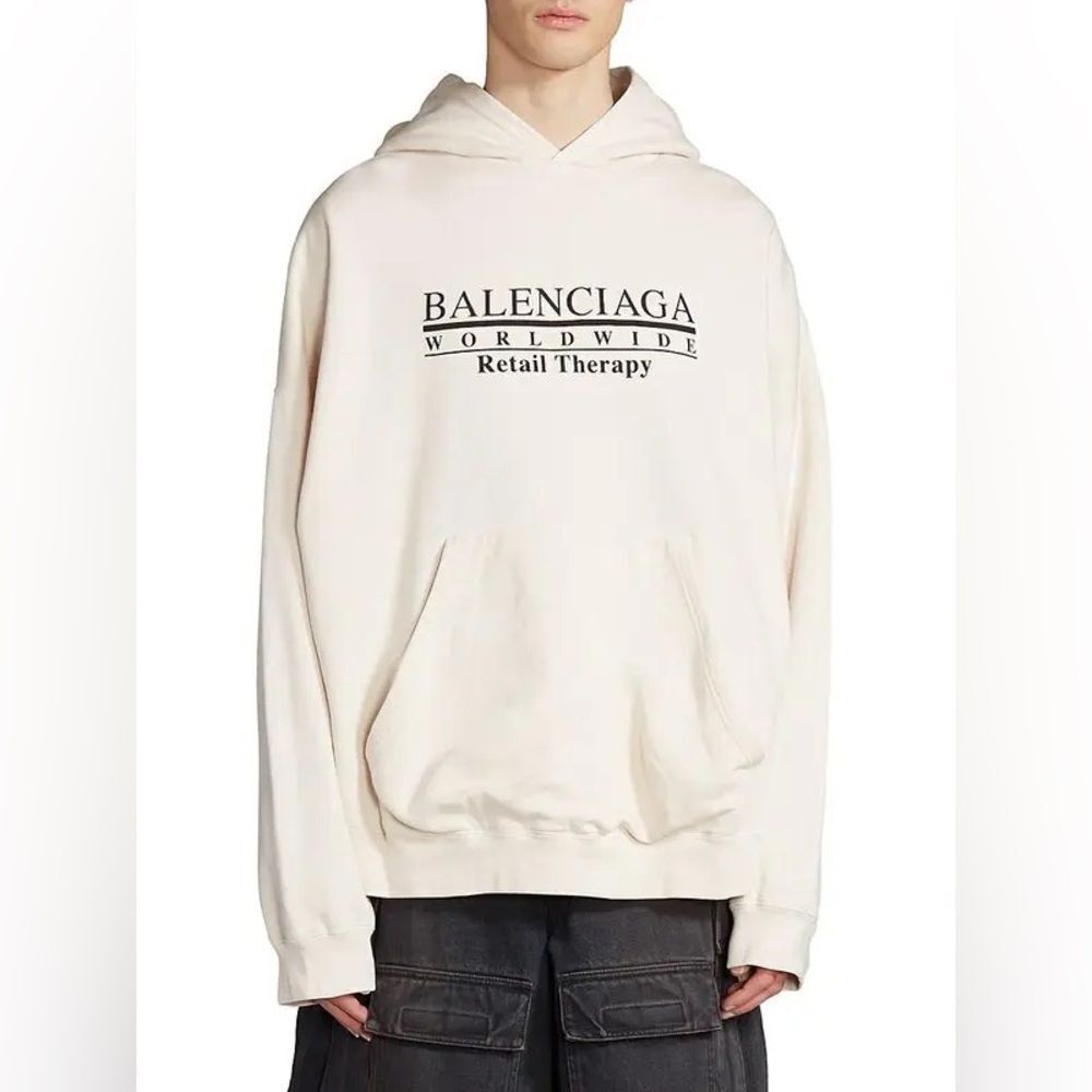 BALENCIAGA  Retail Therapy Logo‎ Unisex Hoodie, Size 2, $895